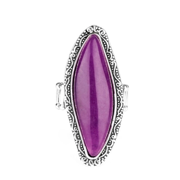 Paparazzi Mineral Mine Purple Diamond Shape purple Stone Silver Ring nwot - Picture 1 of 2